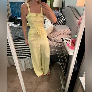 Gianni Bini Linen Jumpsuit yellow